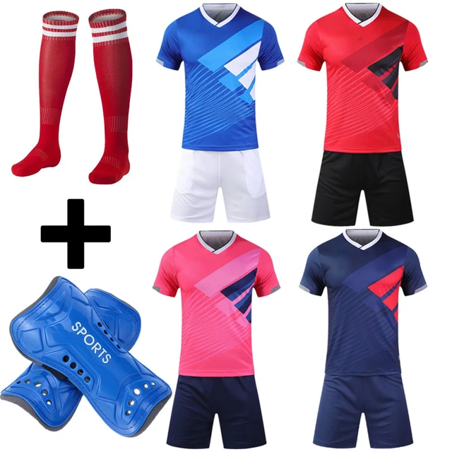 Soccer jerseys shorts Sleeve Jersey Set custom Men kids Football