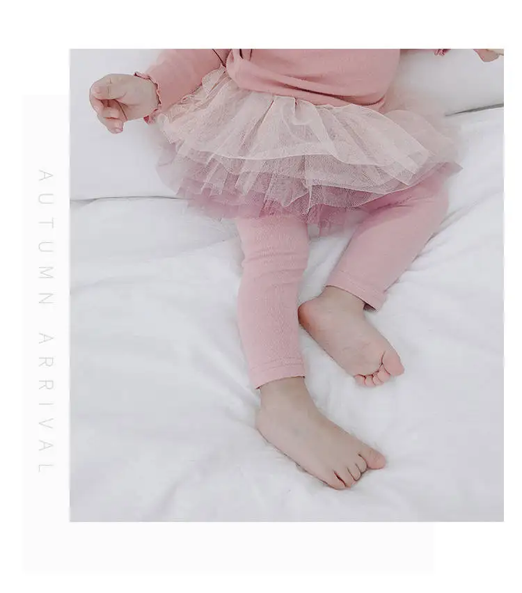 Girls Leggings Autumn New Baby Girl Skirt-pants Toddler Mesh Patchwork Leggings Girls Pants Kids Velvet Thick Warm Legging