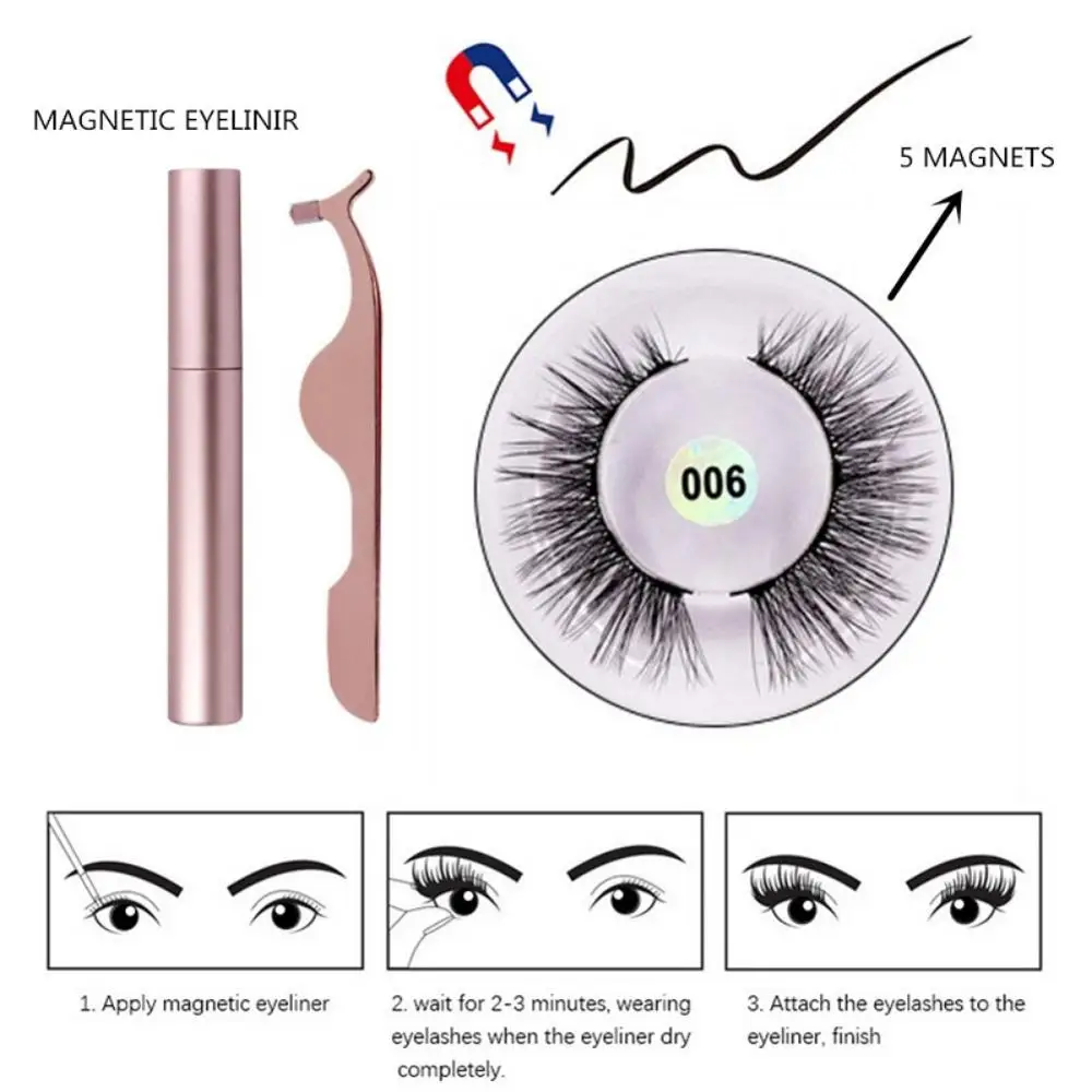 Магнитный жидкая подводка для глаз Eyeashes комплект Водонепроницаемый, Длительное Действие, подводка для глаз, накладные ресницы, глаза Make Up Наборы