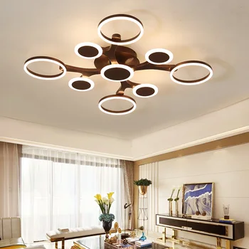

LED Ceiling Light for Living Room White/Coffee Surface Mount Lighting Dining Room Bedroom Lamp Home Fixtures AC90-260V