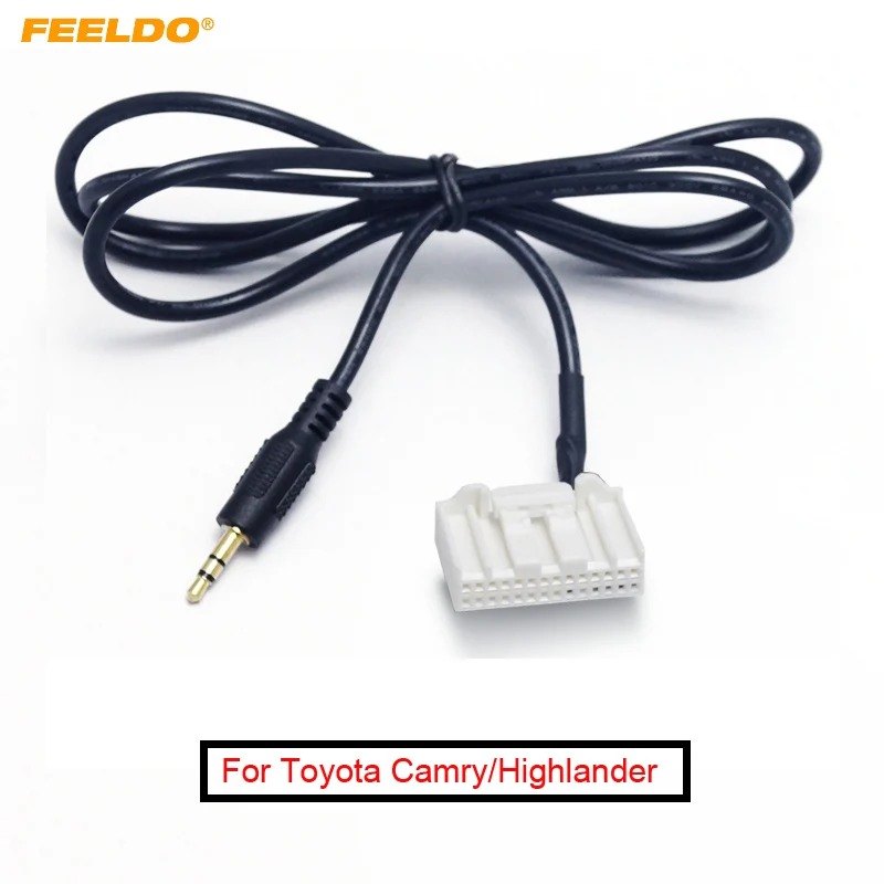 

FEELDO 1PC Car 3.5mm Audio AUX 28PIN Wire Adapter Input Wire Cable For Toyota Camry/Corolla/Reiz/RAV4/Highlander #FD-1740