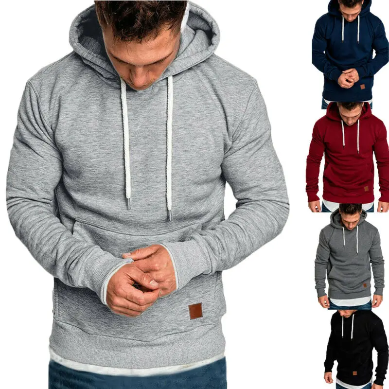 

Men's Hoodies Cotton Blend Sweatshirt Autumn Winter Warm Fleece Coat Pullover Hooded Jumper Jacket Male Sweatshirt Tops