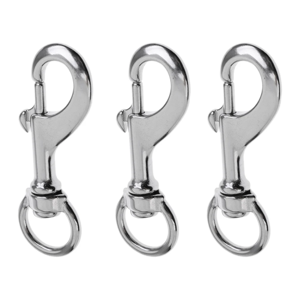 MagiDeal 3x Stainless Steel Eye Swivel Bolt Snap Hook Dog Chain Clip 88mm
