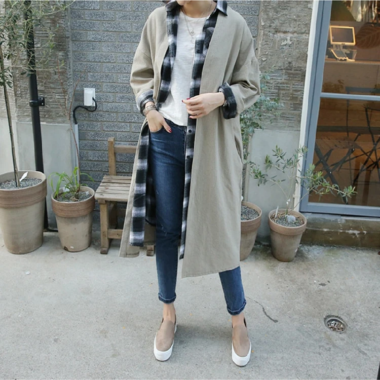 Colorfaith New 2020 Summer Autumn Women's Windbreaker 6 Colors Casual Jacket ockets Outerwear Oversize Long Trench Tops JK6672