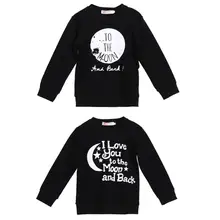 Детский свитер с длинными рукавами и принтом «Луна» для маленьких мальчиков и девочек, топы, одежда