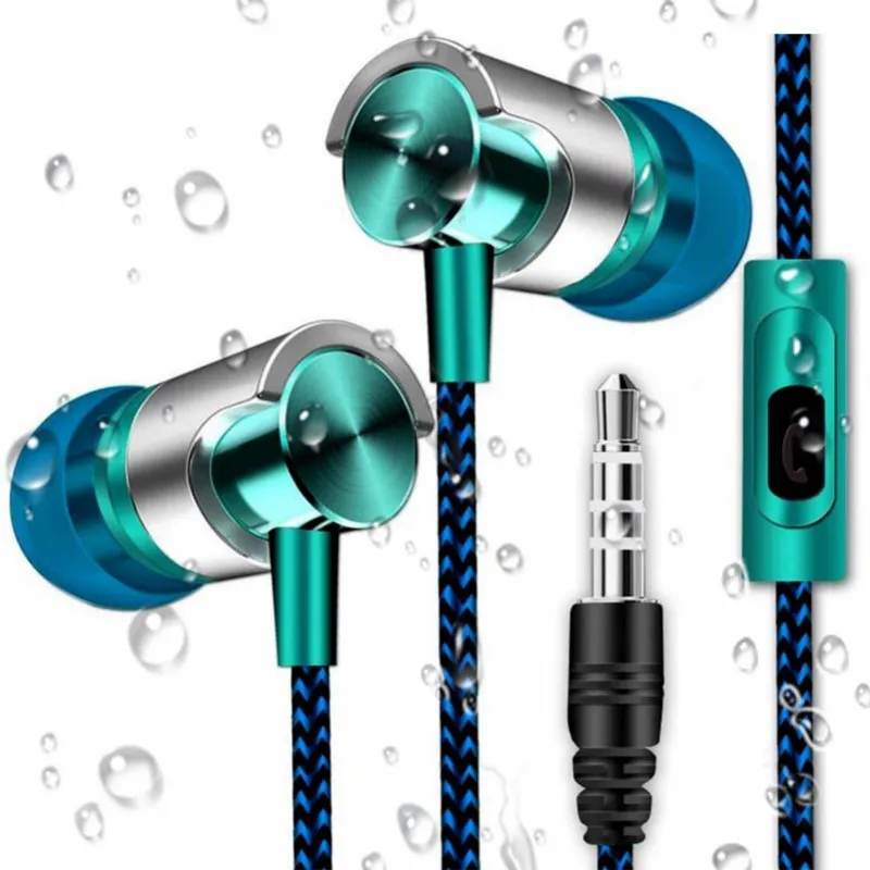 

Supper Bass In-Ear Earbuds Sport Braided Wired Earphone with Microphone Volume Control for IPhone Samsung Smartphones