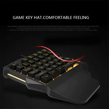 

One Hand Gaming Keyboard Half Keyboard Small Gaming Keyboards with Backlight KQS8