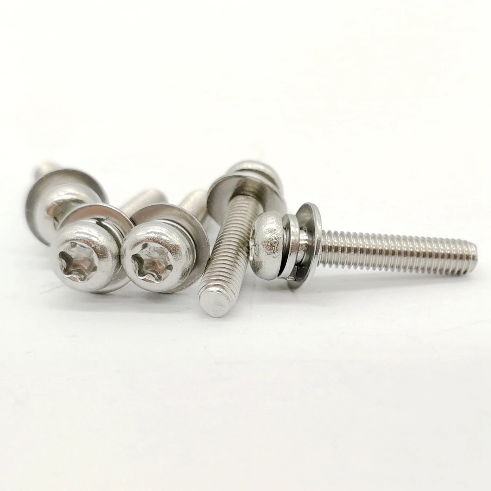 Винты из нержавеющей стали с круглой головкой и тремя комбинированными винтами M2