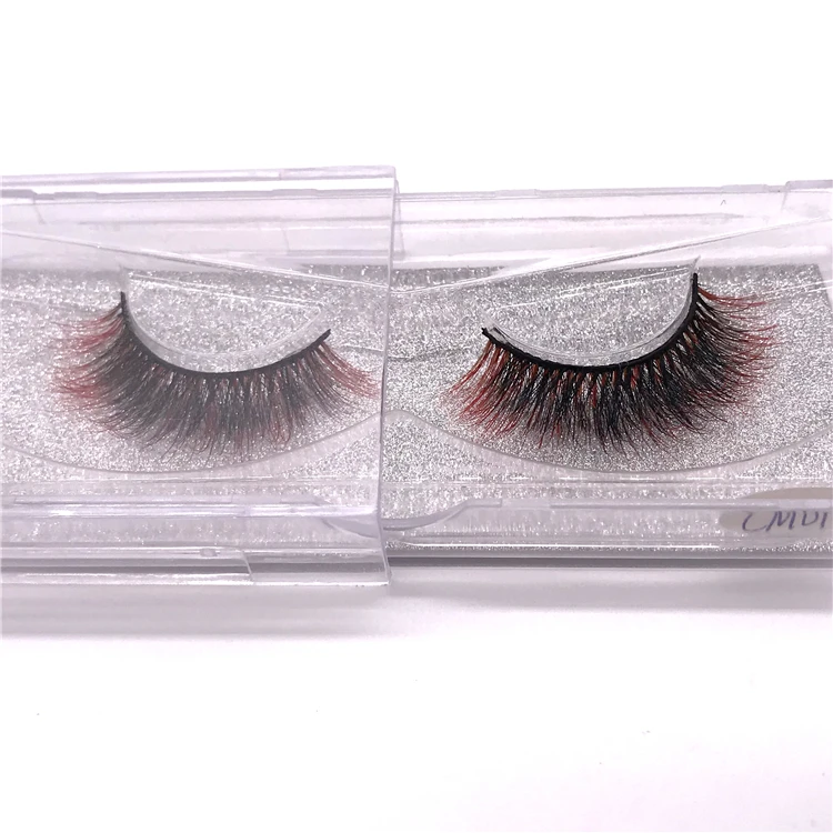 New color 3D luxury mink lashes wholesale natural long individual thick fluffy colorful false eyelashes Makeup Extension Tools