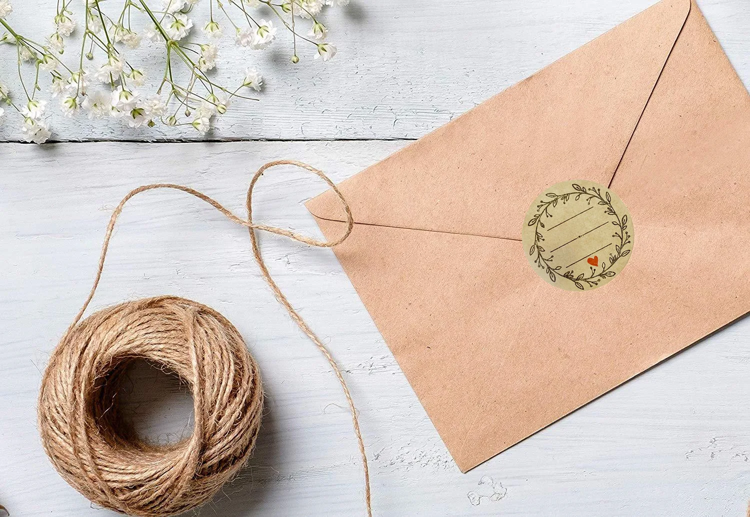 100-500 Pcs 1 Inch Kraft Paper Thank You Label Stickers for Gift Card Package Party Wedding Wrapping Baking Food Small Business