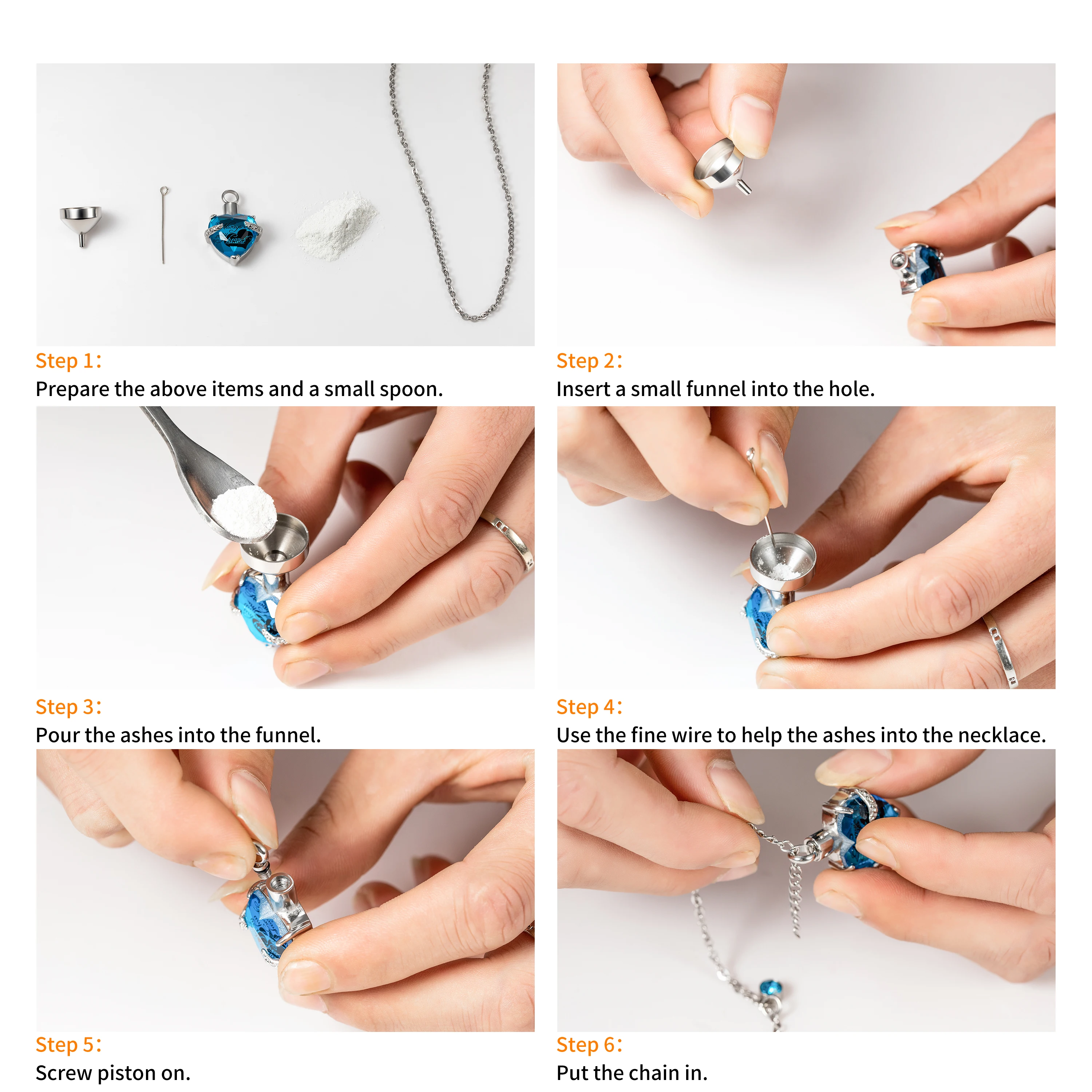 Always In My Heart Stainless Steel Locket Screw Love Heart Cremation Memorial Ashes Urn Pendant Necklace jewelry with Birthstone