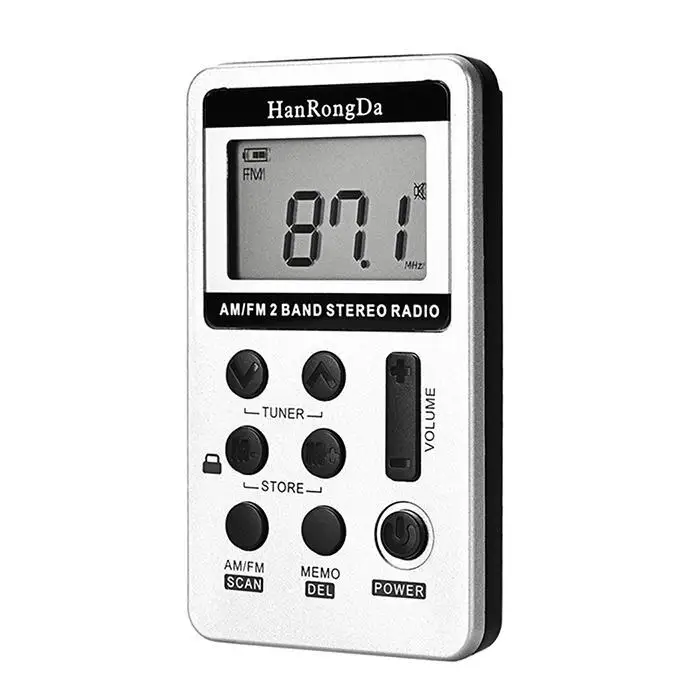 FM Mini Portable Digital Display Radio memory, automatic, manual USB Stereo 64-108MHz 500mA 3.7V Charging 6.5MW