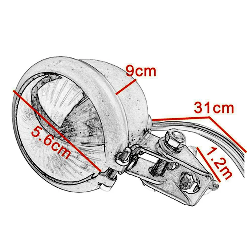 Красный 12V Led черный Регулируемый Cafe Racer Стиль задние фонари светильник мотоциклы