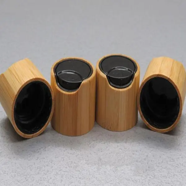 

24/410 бамбуковый деревянный пресс-колпачок, DIY косметическая черная крышка для лосьона, бамбуковые инструменты для макияжа, 24 мм бамбуковый косметический крем крышка
