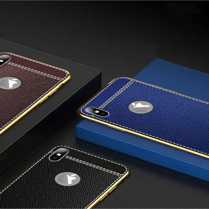 Подходит для iPhone 11 чехол X XS XR XS Max 8 7 6 6S Plus Стильный Кожаный противоударный ТПУ чехол для телефона