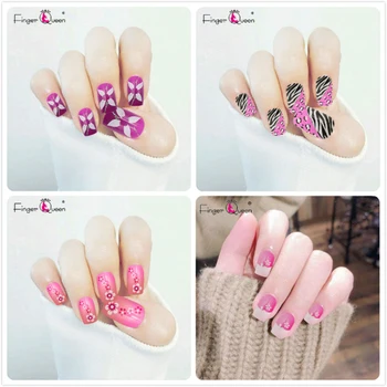 

24pcs Set1 Painted Short False Nails Full Cover Stiletto Coffin Fake Nails Tips Nail Art Decorations False Nail Nail Tips