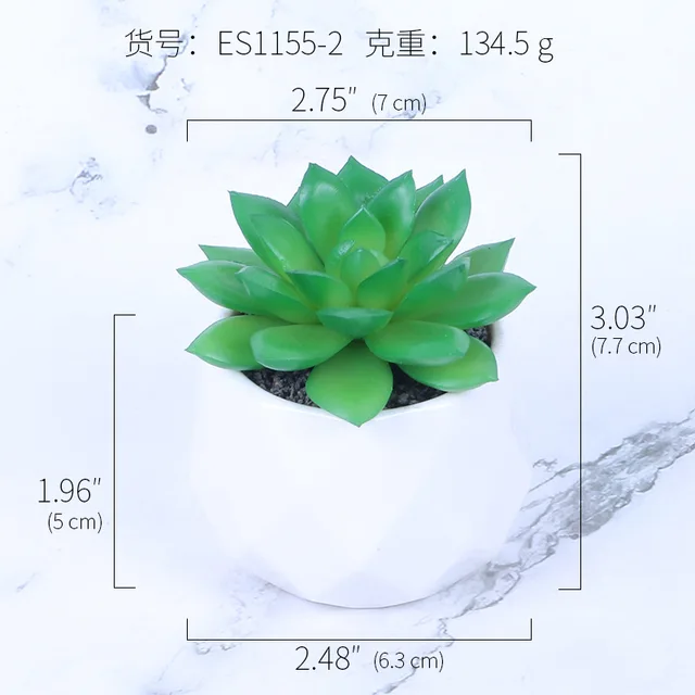 Furniture Vase Mini Artificial Potted Succulents Creative DIY Indoor Small Ornaments Plastic Artificial Flower Plants 1154-2