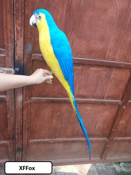

big real life blue&yellow parrot model foam&feather simulation parrot bird gift about 100cm xf0212