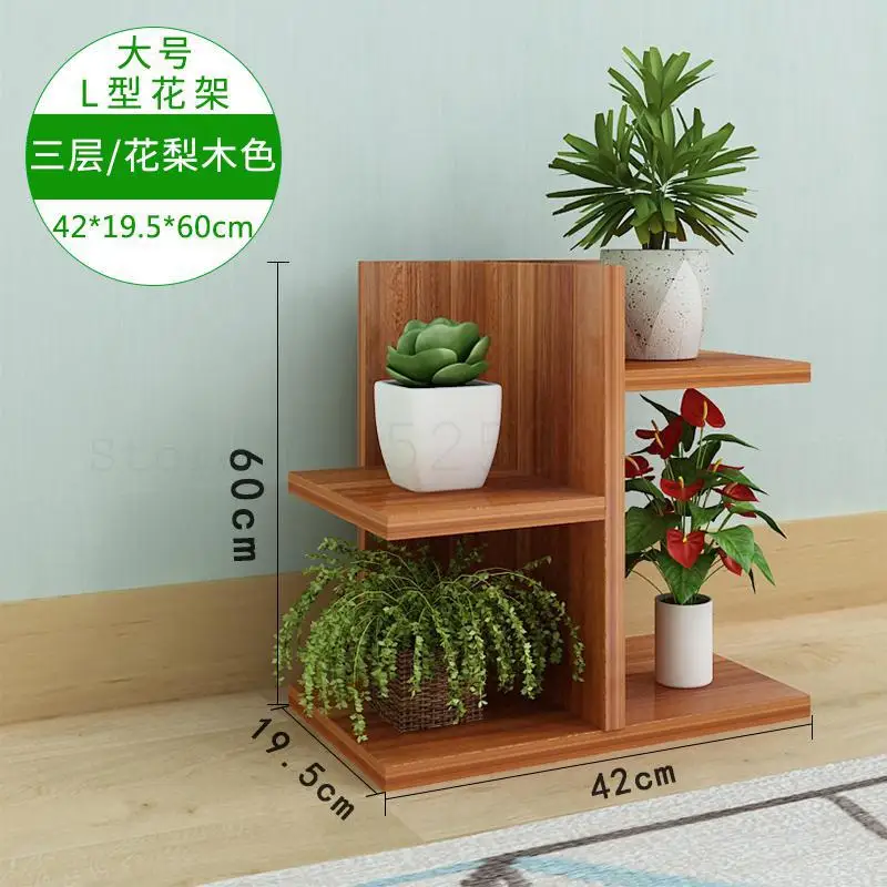 Flower Multilayer Mini Desktop Wooden Balcony, Fleshy Contracted And Contemporary Creative Small Office - Color: Model5