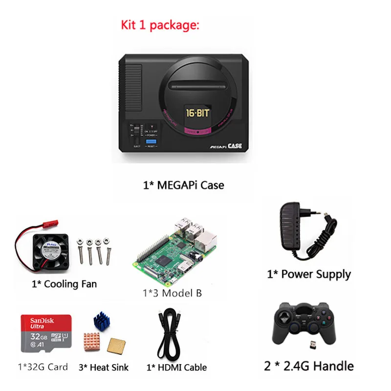 Игровая консоль Retroflag Megapi CASE-M с Raspberry Pi 3B ТВ игровая приставка Поддержка HDMI Out Play+ 32 Гб TF карта