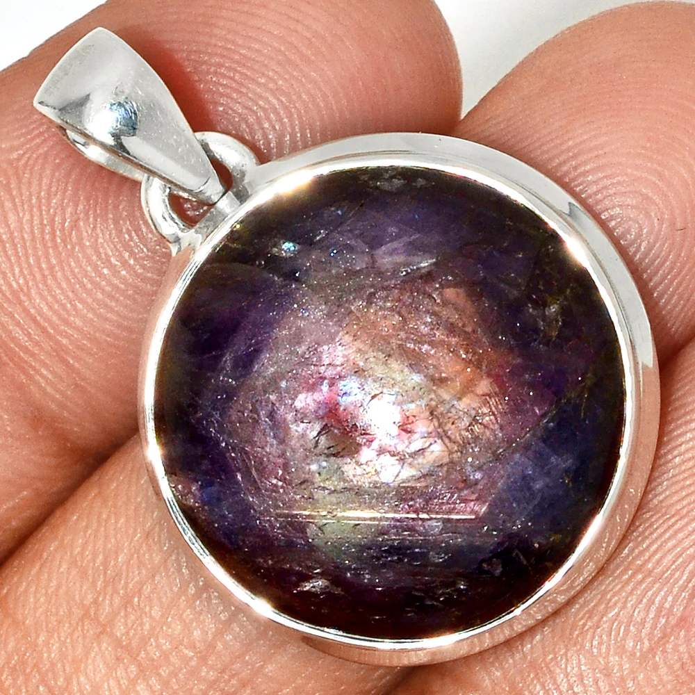 

NATURAL SAPPHIRE CAB Pendant 925 Sterling Silver, Total Length : 32.9 mm, AP6987