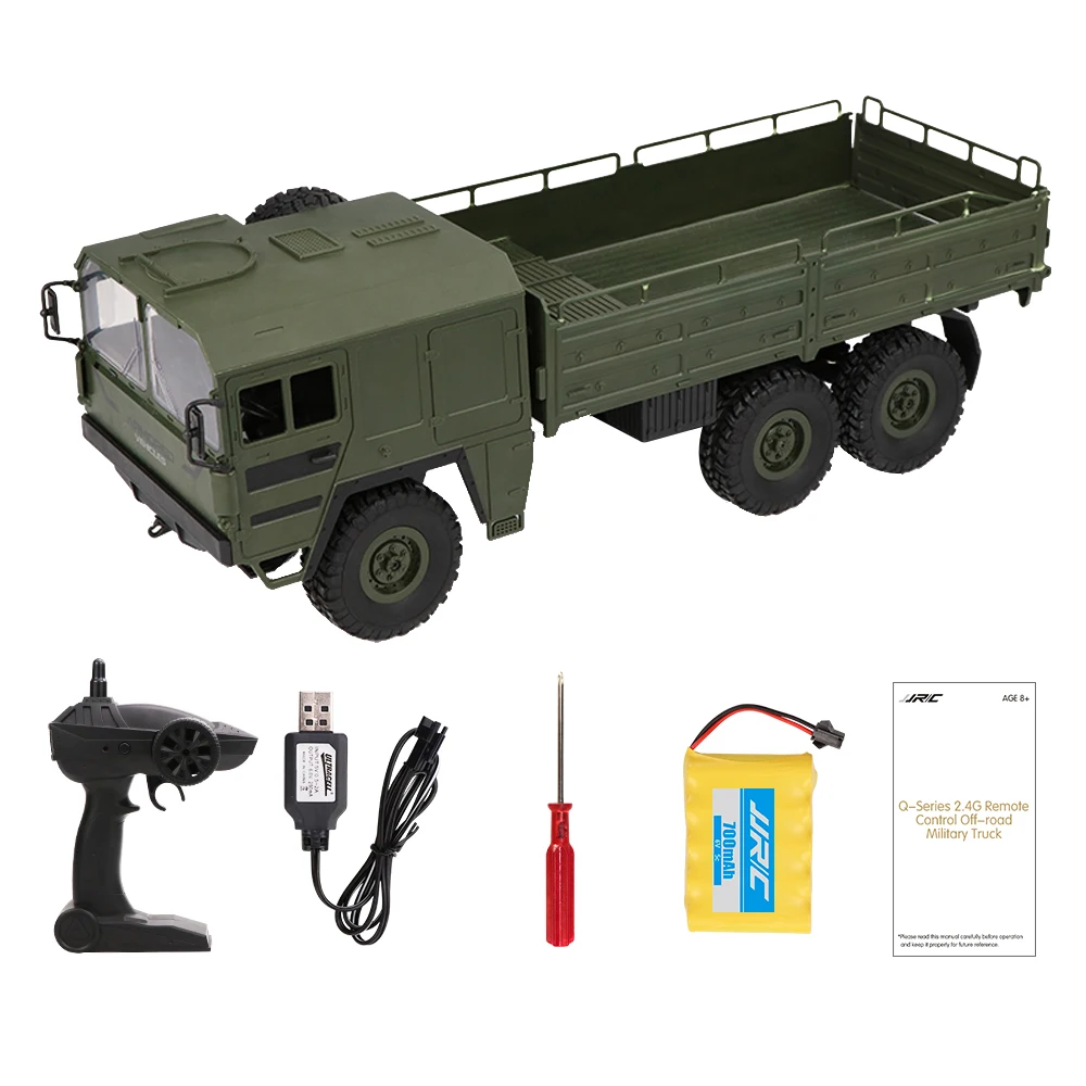 Q64 1:16 RC внедорожник военный грузовик 2,4G 6WD автомобиль с головными огнями 500g нагрузка RC пикап автомобиль подарок для детей