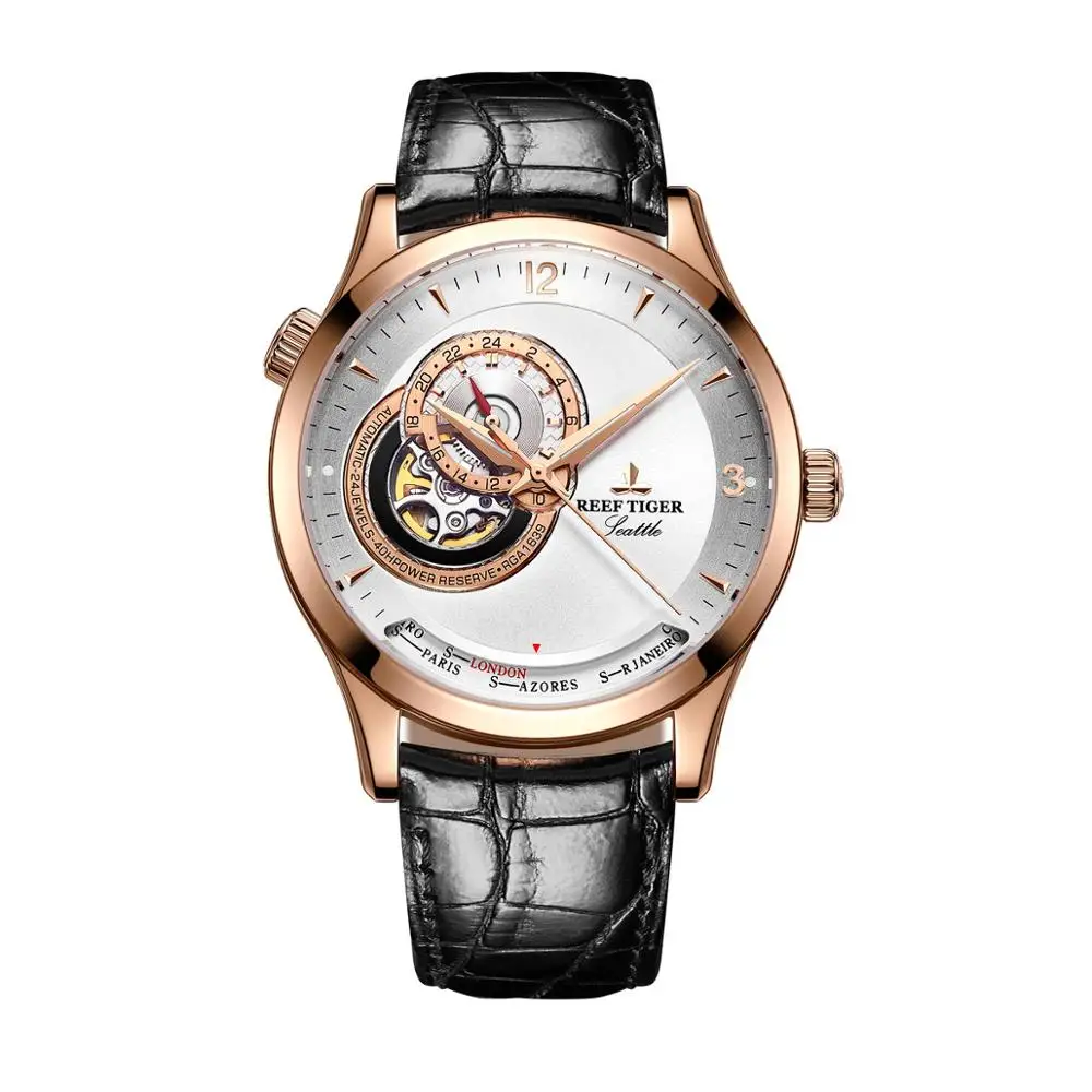 men watch p4 Мужские нарядные часы, мужские автоматические механические часы Reef Tiger, Роскошные водонепроницаемые мужские деловые наручные часы, мужские часы RGA1693 - Цвет: men watch p4
