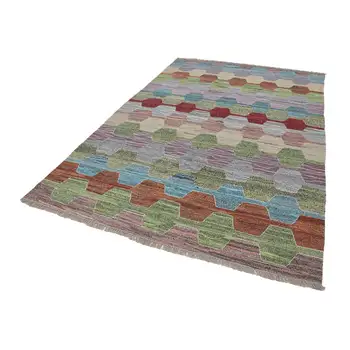 

207x300 Cm Multicolor Handmade Contemporary Area Rug-7x10 Ft
