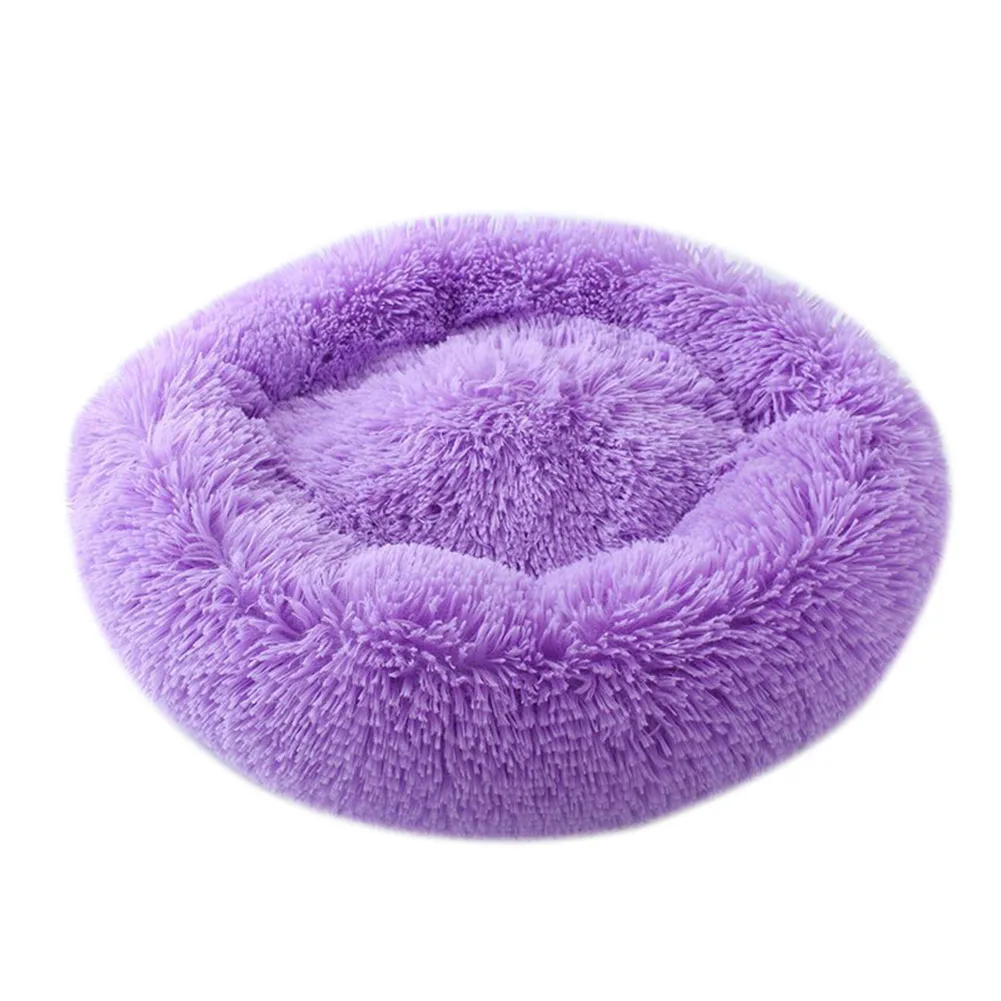 Шаг плюшевый пончик Cuddler кошка кровать теплый плюшевый коврик для собак и щенков домашних животных кровати DC120 - Цвет: Фиолетовый