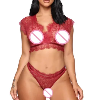 

Sexy Women Lace Lingerie Set Fashion Solid Color Bra Panty Hollow Out Underwear Set Conjunto Ropa Interior 2019 New Hot Sale YE