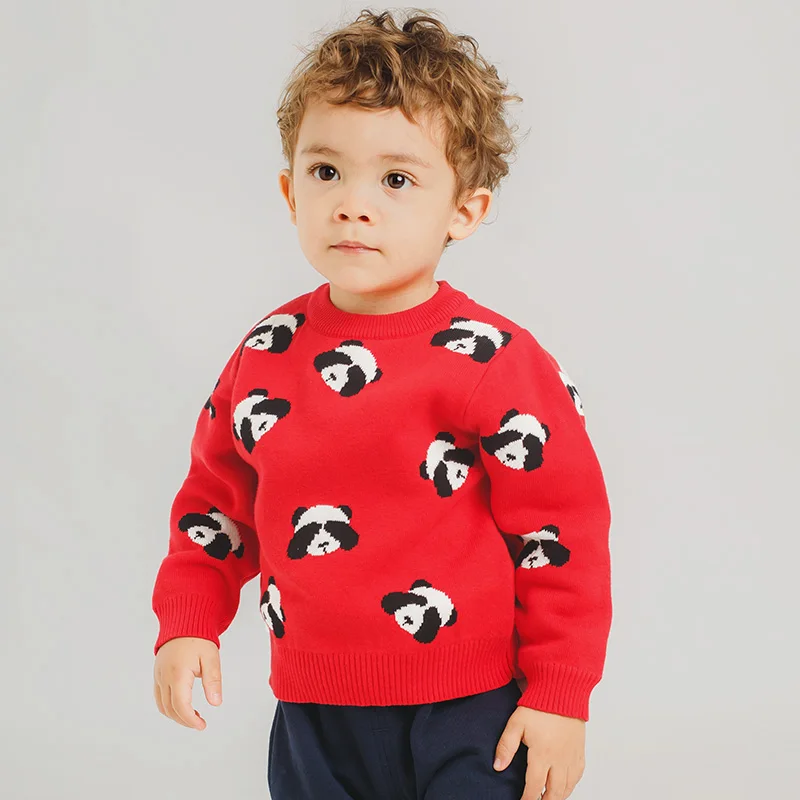 New Autumn winter Boys Sweater cotton children knitted round neck Fashion pattern Kids Pullover clothes infant baby sweaters 1-8