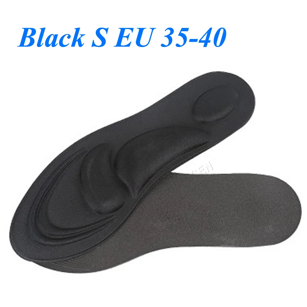 Black S EU 35-40 Стельки из пены с эффектом памяти, стельки для обуви, массажные губки, спортивные ортопедические стельки, Дышащие стельки для поддержки стопы, стельки для обуви - Цвет: Black S EU 35-40
