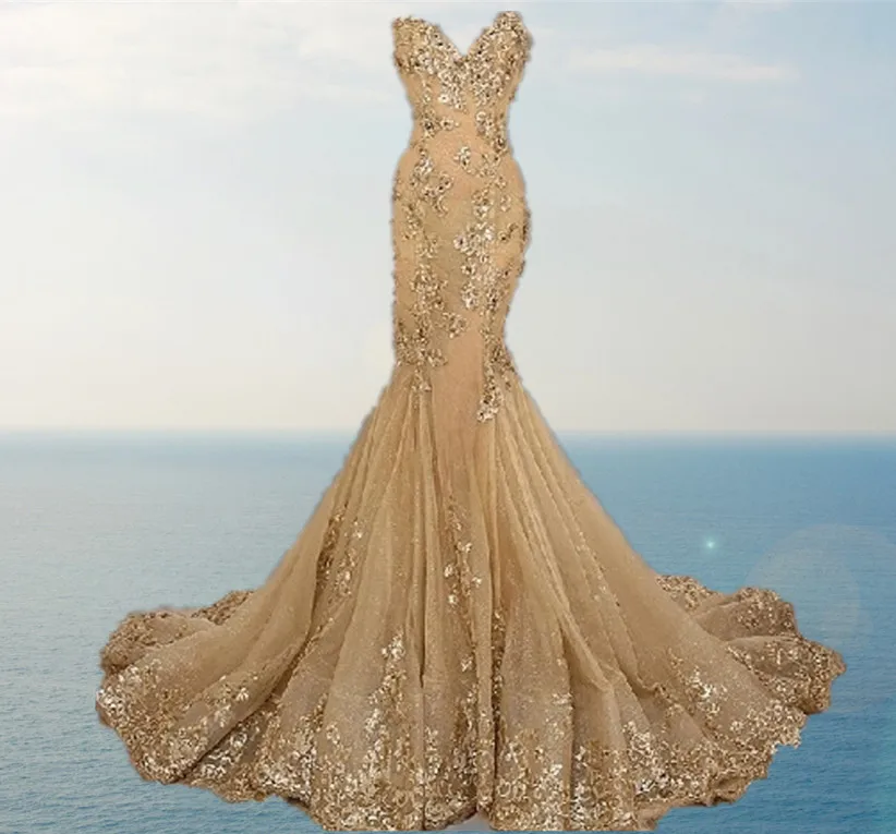 appliques Sequins lace Prom Dresses Luxury Evening Gowns Sweetheart robe de soiree Mermaid Long Evening Dress real photos - Цвет: same as picture