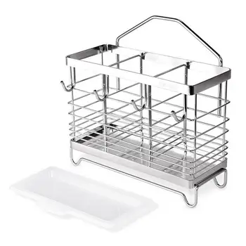 

2020 Newest Non-perforated Kitchen Storage Rack 304 Stainless Steel Chopstick Holder Wall Hanging Kitchen Tableware Organizer