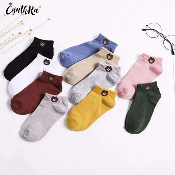 

CYNTHRA 2020 New Top Kawaii Bear Socks Cartoon Cute Socks Wild Funny Socks A Bag Of 10 Colors 10 Pairs Of Unif Hot free shipping