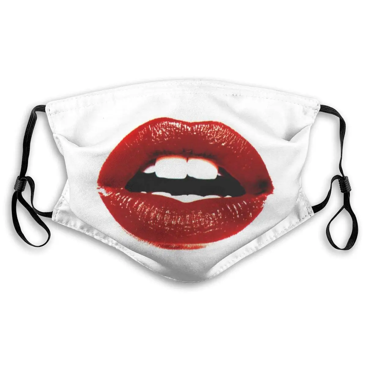 

Beautiful Red Lips Print Mouth Masks With Filter Washable And Reusable Anti Dust Breathable Mask With Adjustable Ear Loops For