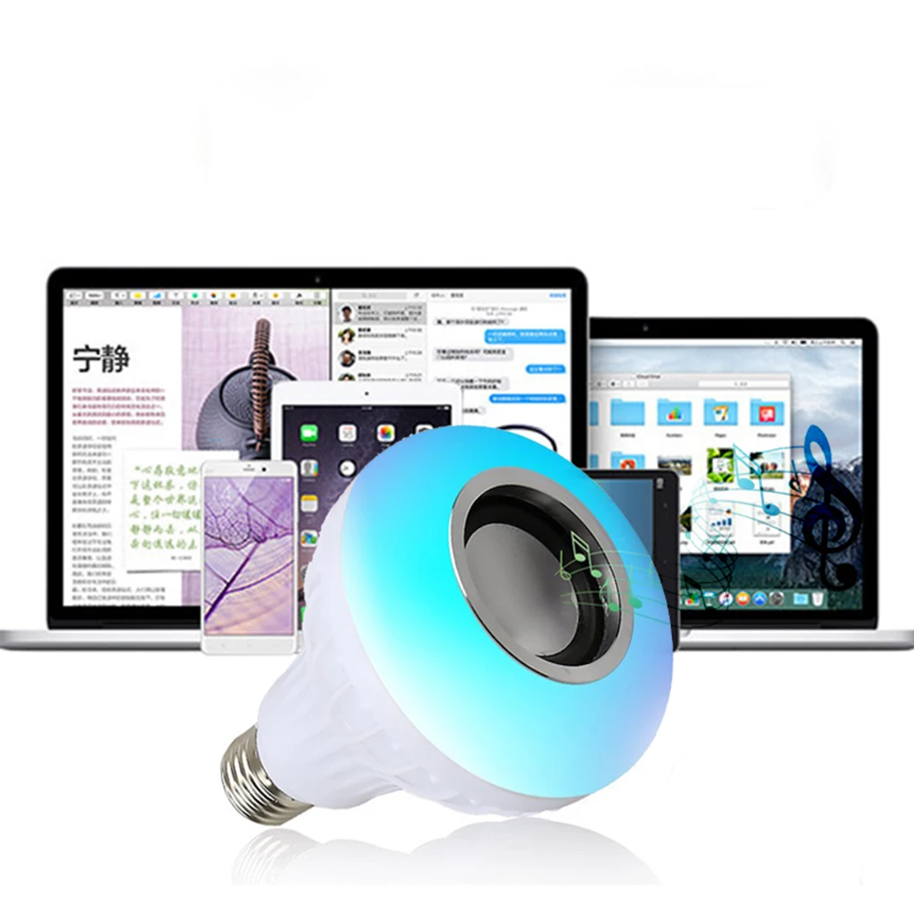 E27 Bluetooth музыкальная светодиодная лампочка цветная светодиодная сценическая умная лампочка пульт Дистанционного Управления Музыкальная лампа
