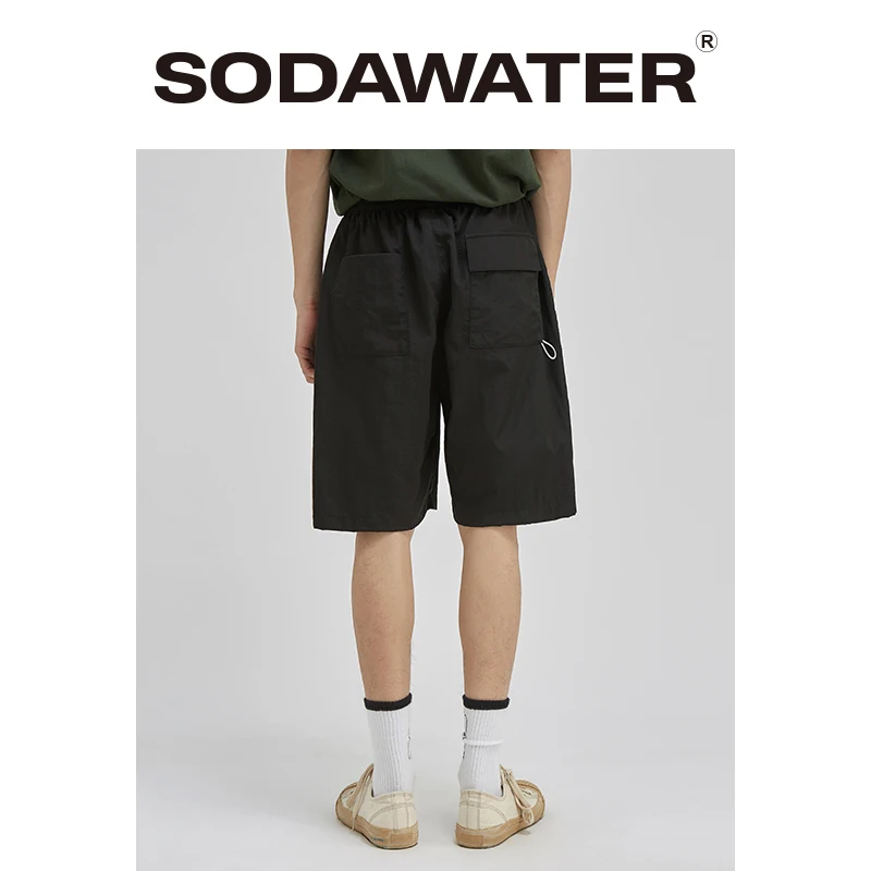 Мужские тренировочные шорты SODAWATER черные повседневные свободные с эластичным