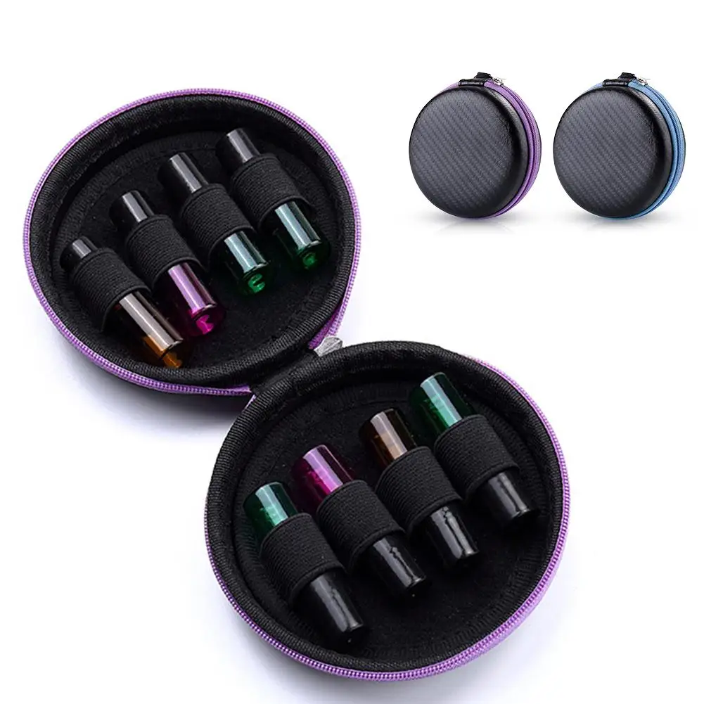 

Essential Oil Storage Bag 8 Bottles Round Essential Oil Case Organizer For 5ML Rolling Bottle Travel Portable Carrying Holder