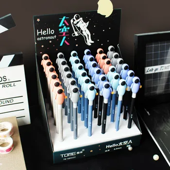 

40 pcs/lot Creative Astronaut Gel Pen Cute 0.5mm black ink Signature Pens School writing Supplies Promotional Gift