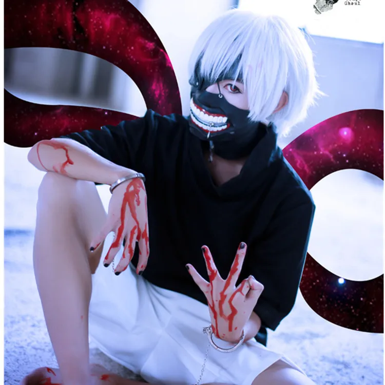 Одежда с надписью «Tokyo Ghoul Косплей Ken kaneki костюмы куртка с капюшоном черный униформа для единоборств костюмы на Хэллоуин короткая футболка с героями из японского аниме «пальто маска полный комплект