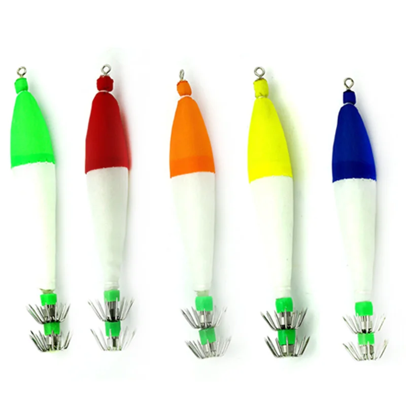 25Pcs Fishing Lures Squid Jig 10.5CM 6.3G Luminous Prawn Lures Fishing Tackle