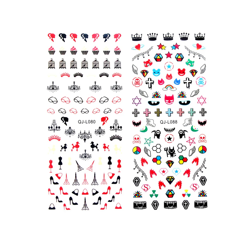 

20 Sheets Nail Decoration Stickers Cartoon Pattern Fingernail Stickers DIY Water Transfer Decal Nail Decoration Stickers