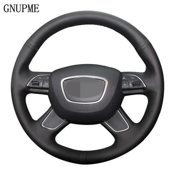 

DIY Hand-stitched Black Artificial Leather Car Steering Wheel Cover For Audi A6 (C7) A4 (B8) A7 A8 A8 L Allroad Q5 2013-2017 Q7