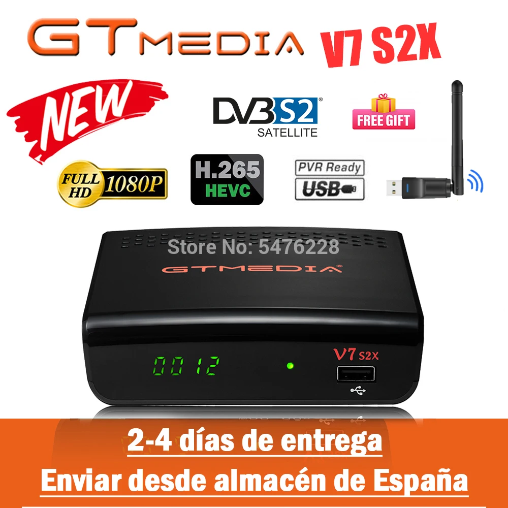 Распродажа спутниковый декодер GTmedia V7 S2X с USB WIFI Gtmedia V7S2X обновление V7S HD H.265 1080P без