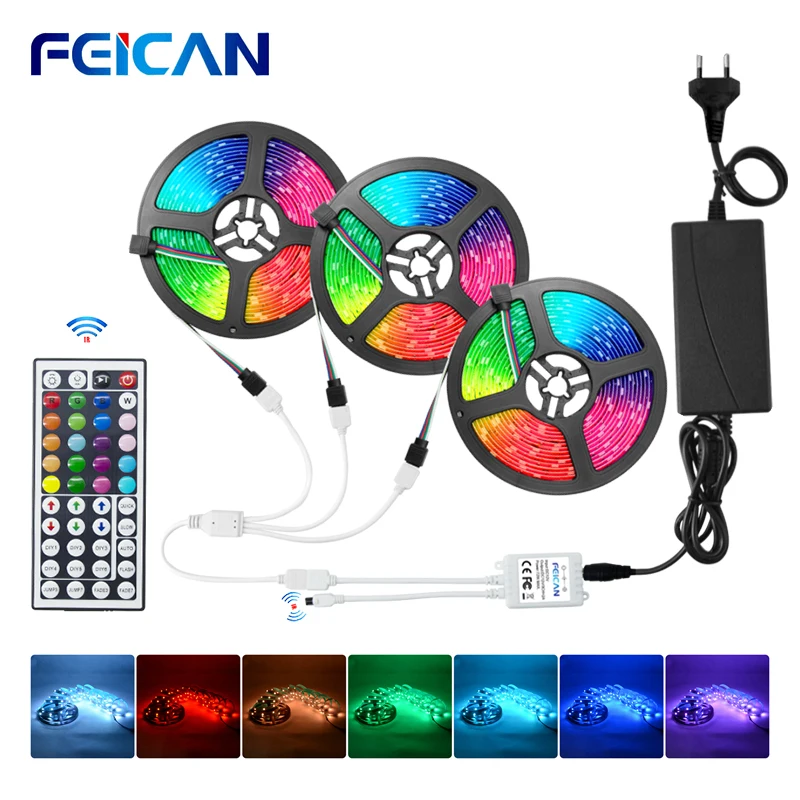 

LED Strip RGB 5050 2835 LED Strip Light Waterproof 5M 10M 15M Set 12V RGB LED Tape Backlight Flexible Ribbon Ambilight