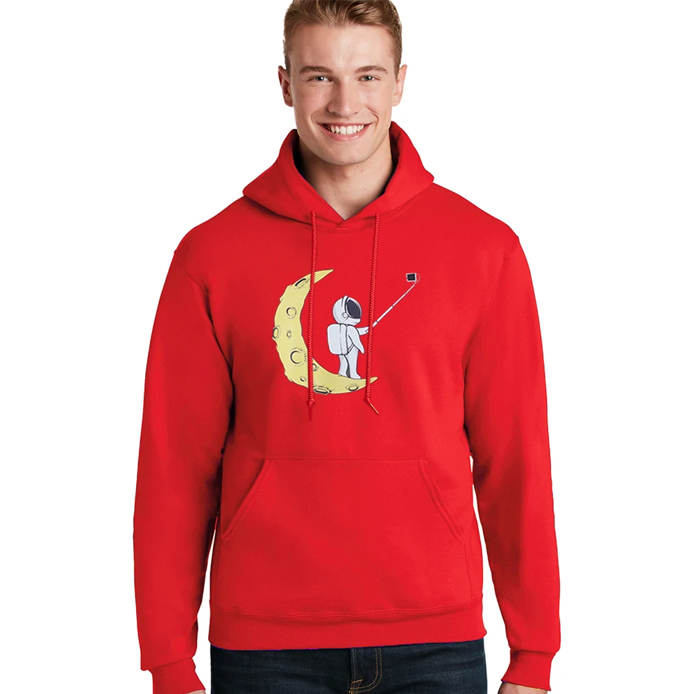 

Hoody Selfie Funny Cartoon Astronaut Printing New Male Hoodies Warm High Quality Man Sweatshirts Harajuku Korean Men Pullover