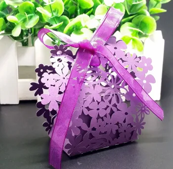 

50pcs Fancy Ribbon Laser Cutting Hollow Letter Candy Box Wedding Favors Gifts Box Wedding Decoration Supplies Party Favors Bag