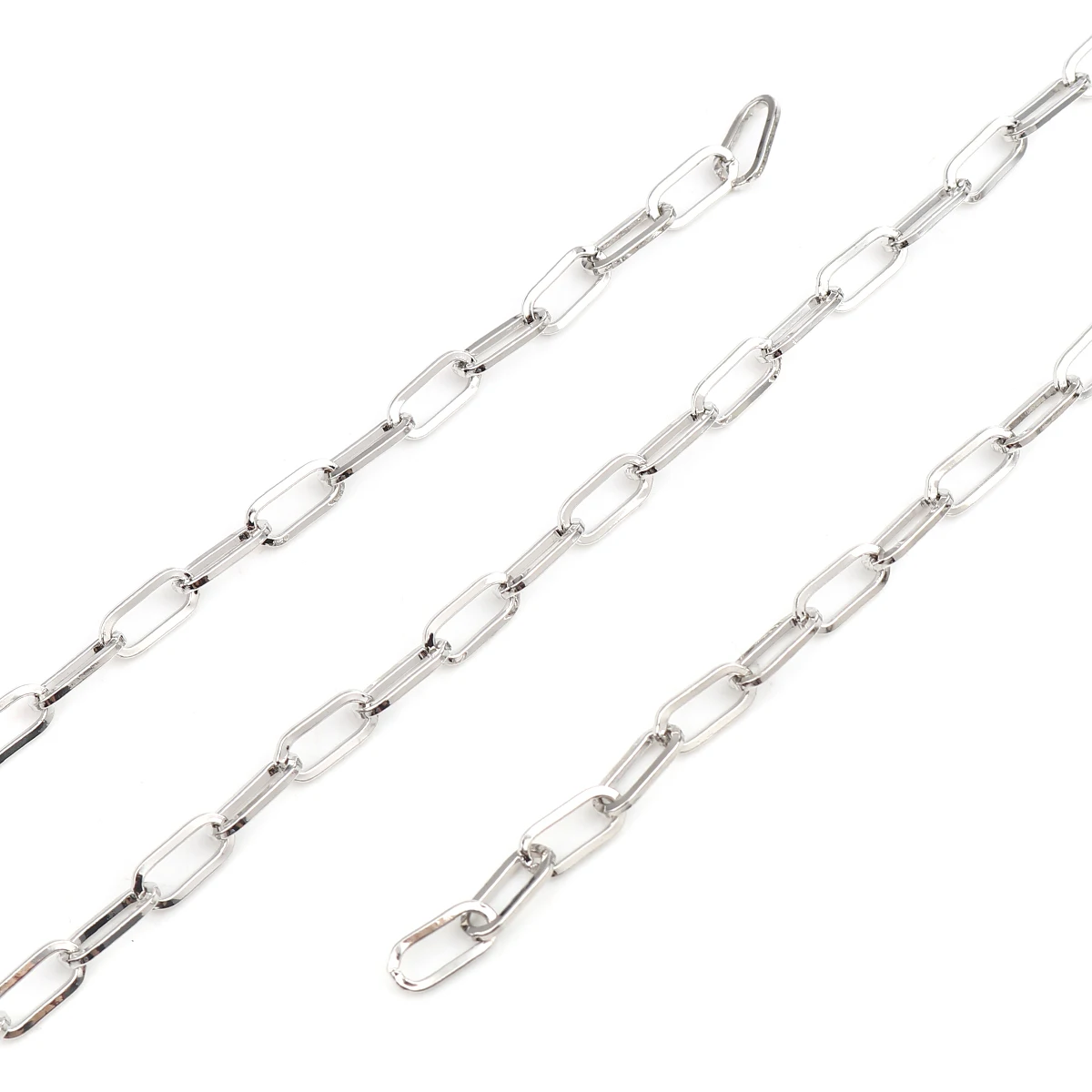 

2 M 7-14mm New Paperclip Link Cable Chains Findingsl For DIY Necklace Braceket Jewelry Making Iron Alloy Silver Color Ova Chains