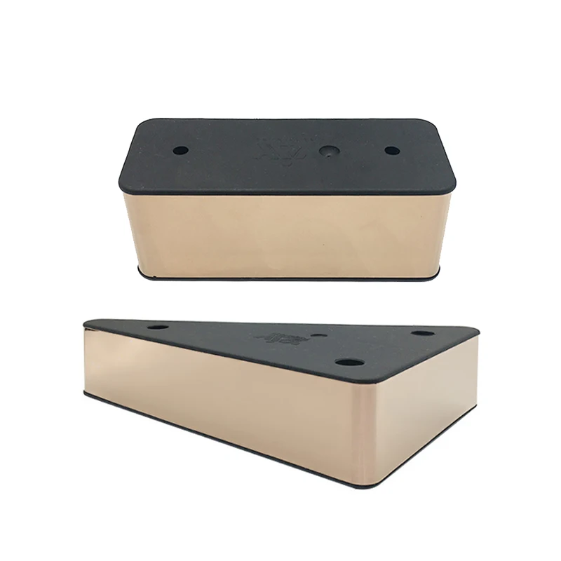 4pcs Rose Gold Furniture Legs 5cm Square metal Leveling feet for Sofa Table Beds support